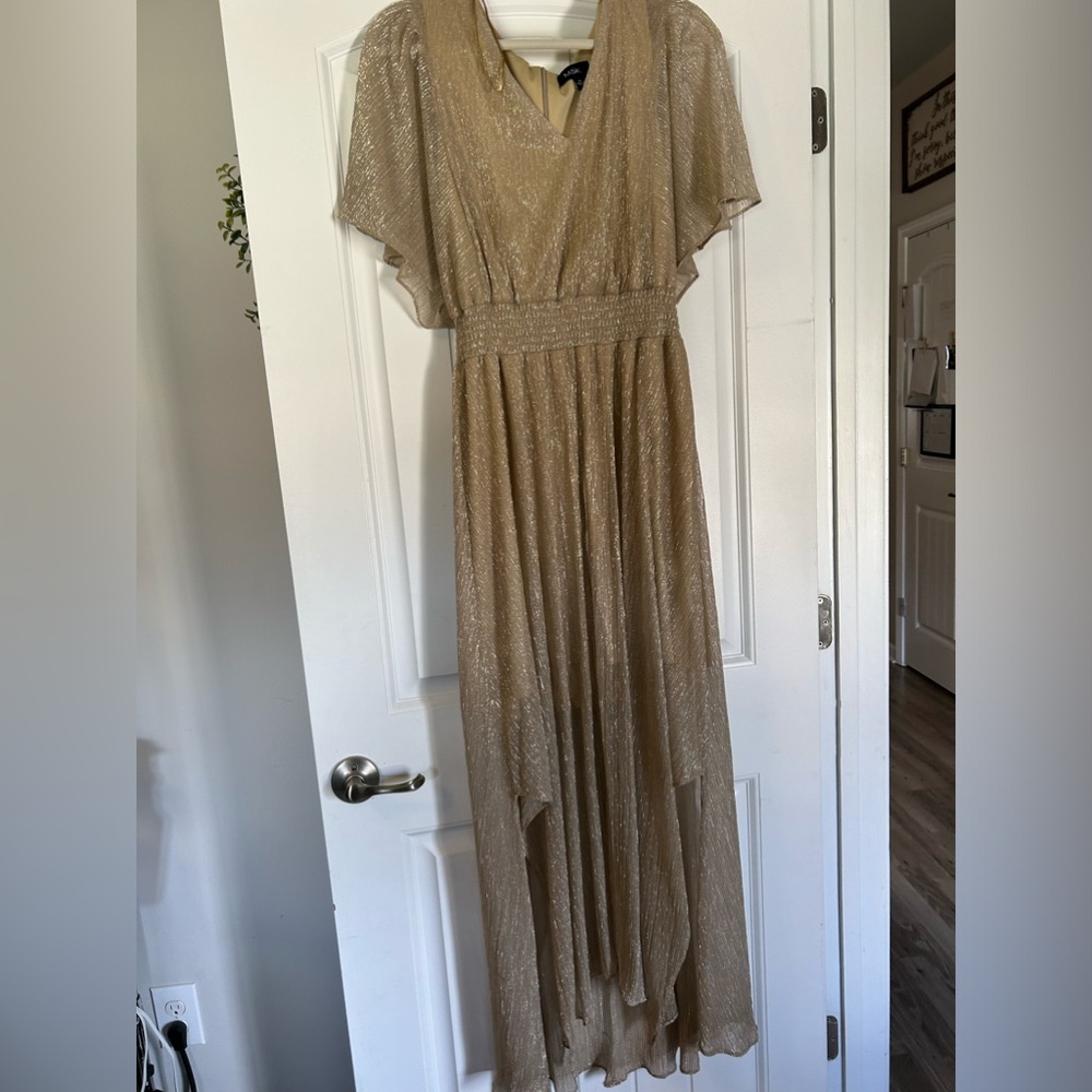 MSK. Gold shimmer dress